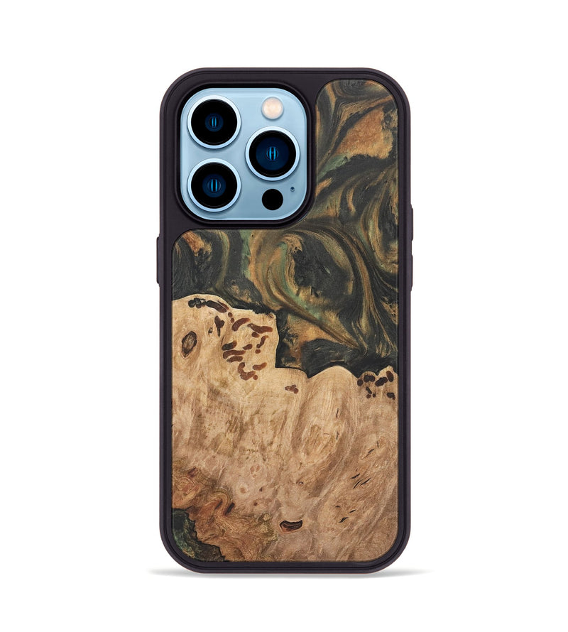 iPhone 14 Pro Wood Phone Case - Dyann (Green, 732965)