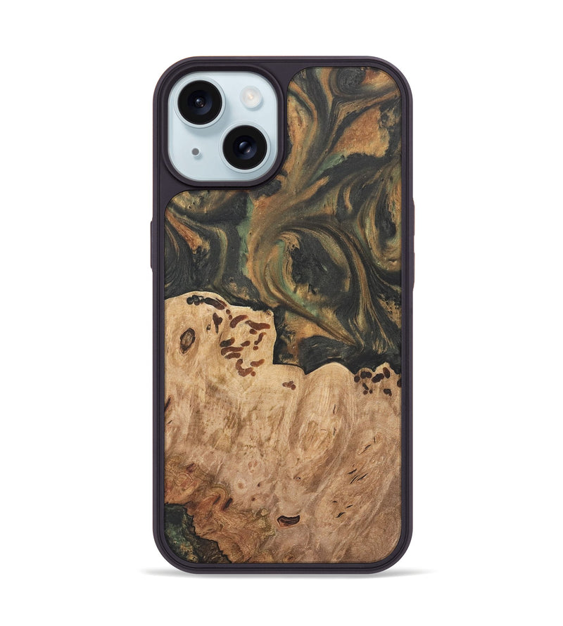 iPhone 15 Wood Phone Case - Dyann (Green, 732965)