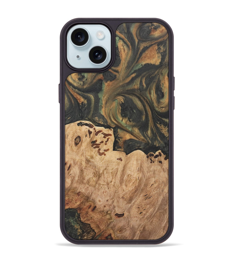 iPhone 15 Plus Wood Phone Case - Dyann (Green, 732965)