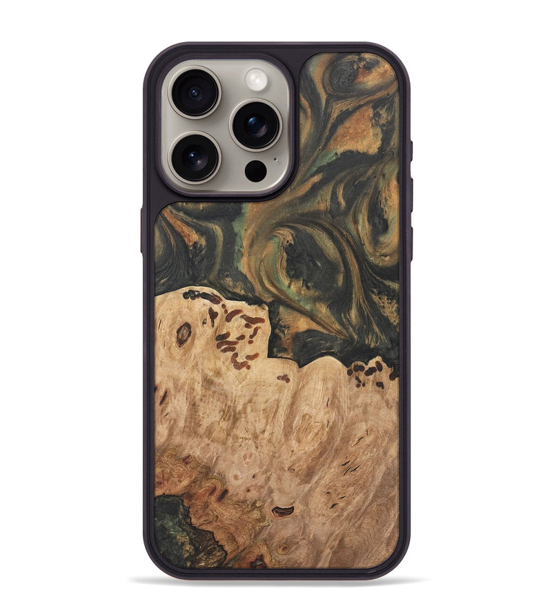 iPhone 15 Pro Max Wood Phone Case - Dyann (Green, 732965)