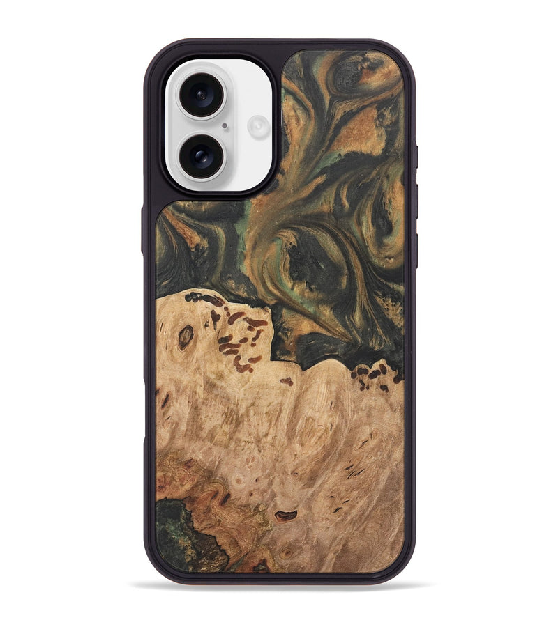 iPhone 16 Plus Wood Phone Case - Dyann (Green, 732965)