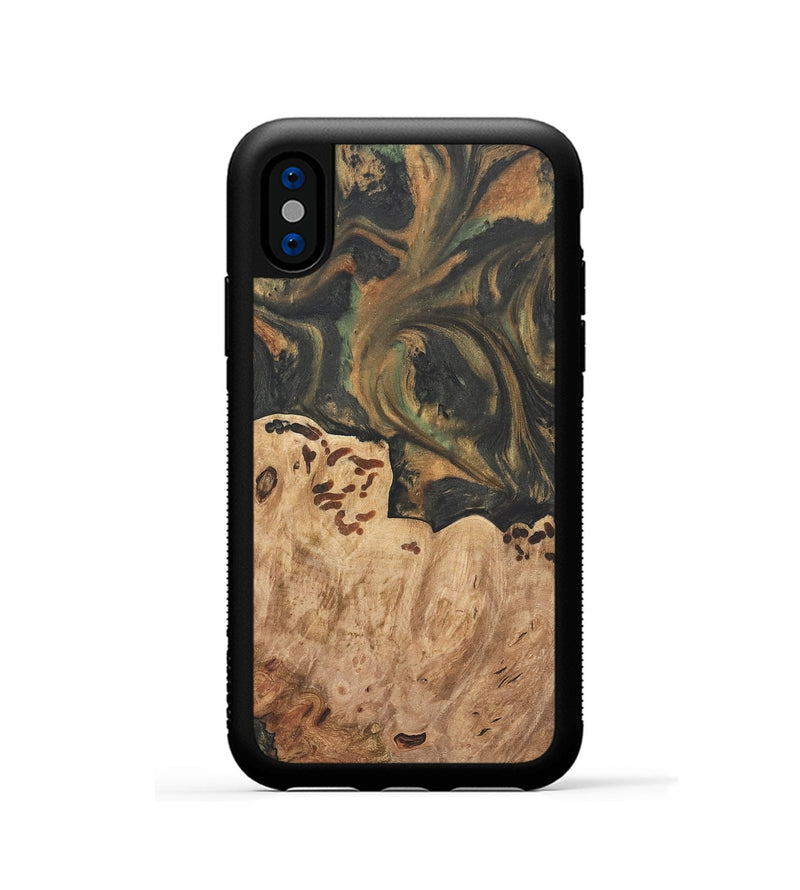 iPhone Xs Wood Phone Case - Dyann (Green, 732965)