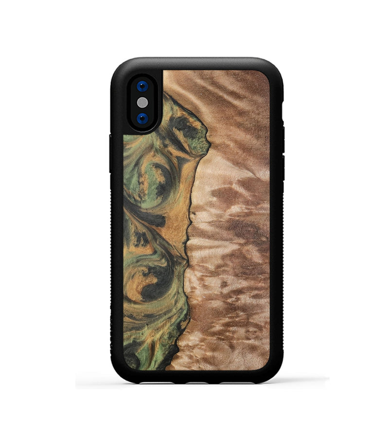 iPhone Xs Wood Phone Case - Dael (Green, 732971)