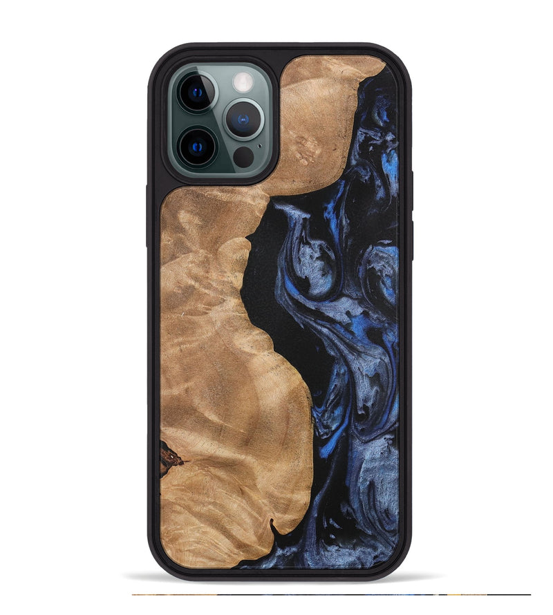 iPhone 12 Pro Max Wood Phone Case - Renelle (Blue, 732976)