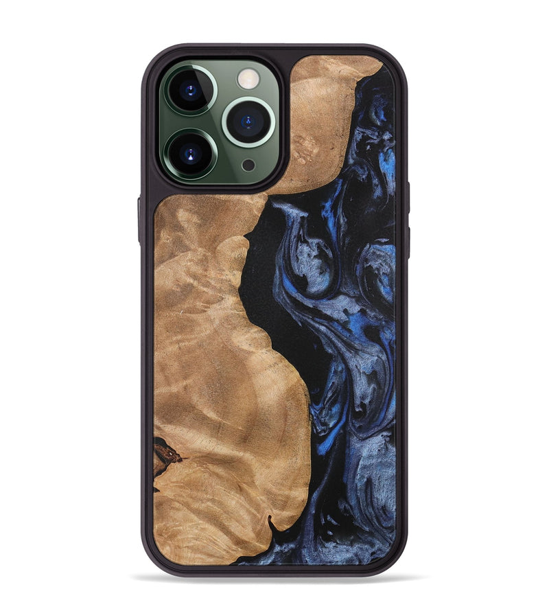 iPhone 13 Pro Max Wood Phone Case - Renelle (Blue, 732976)