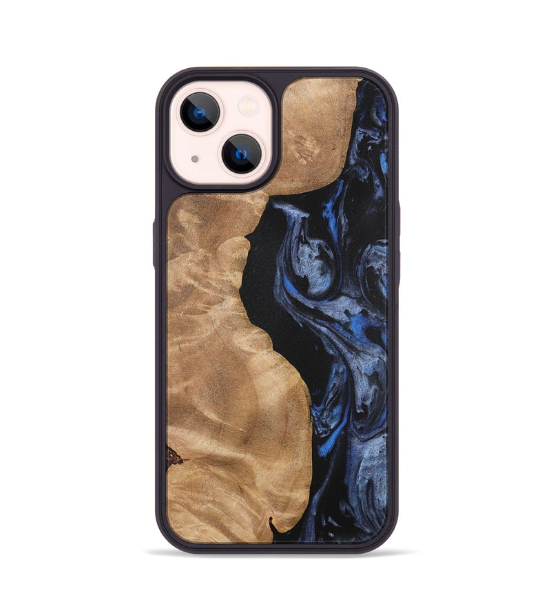 iPhone 14 Wood Phone Case - Renelle (Blue, 732976)