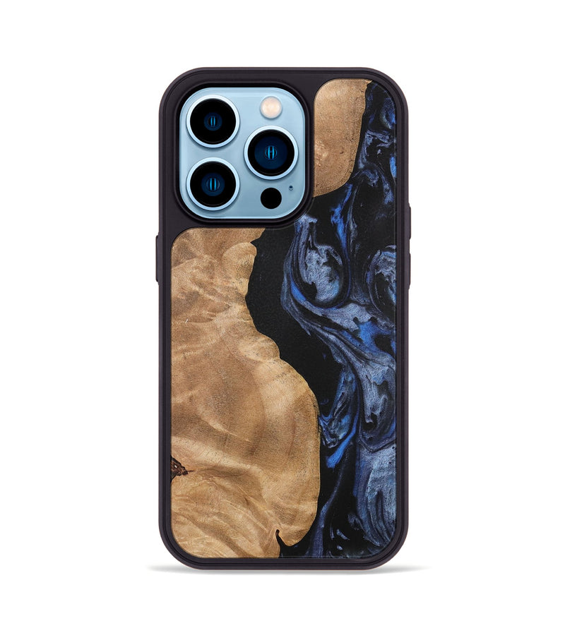 iPhone 14 Pro Wood Phone Case - Renelle (Blue, 732976)