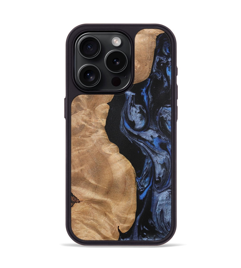 iPhone 15 Pro Wood Phone Case - Renelle (Blue, 732976)