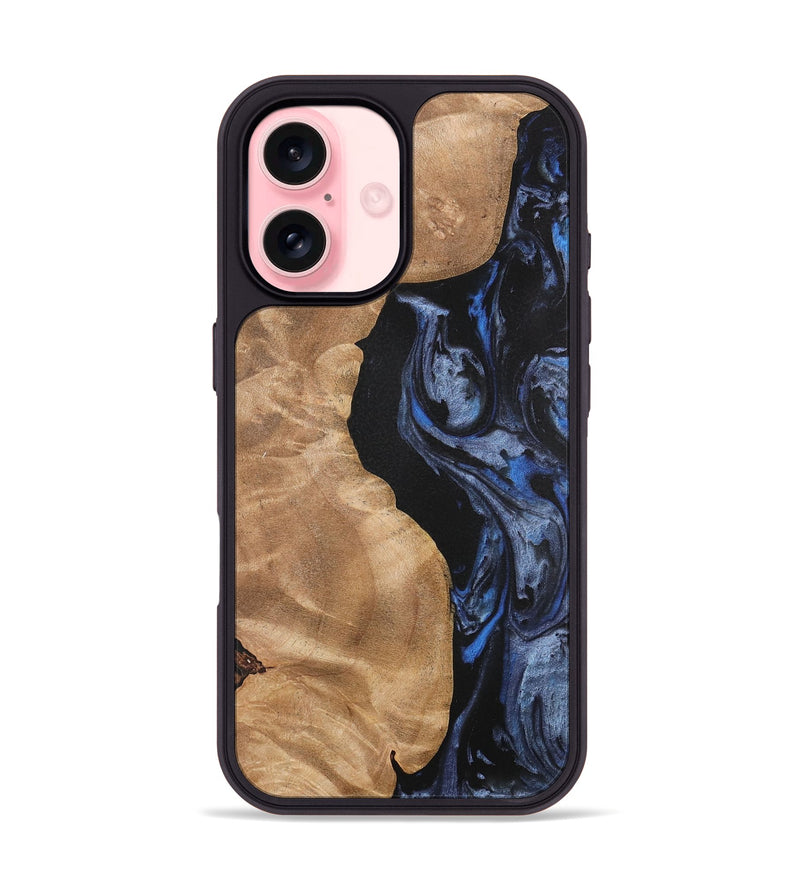 iPhone 16 Wood Phone Case - Renelle (Blue, 732976)