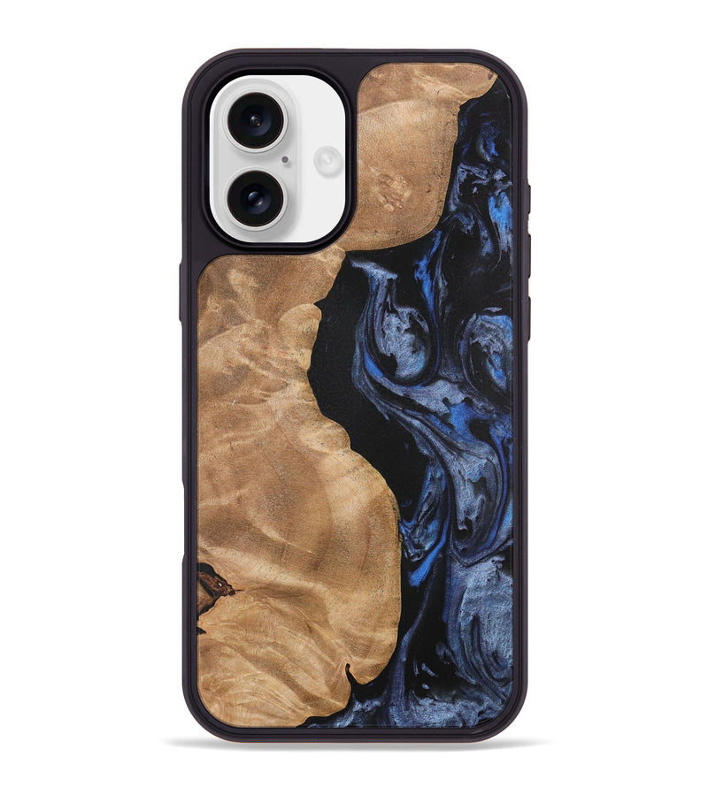 iPhone 16 Plus Wood Phone Case - Renelle (Blue, 732976)