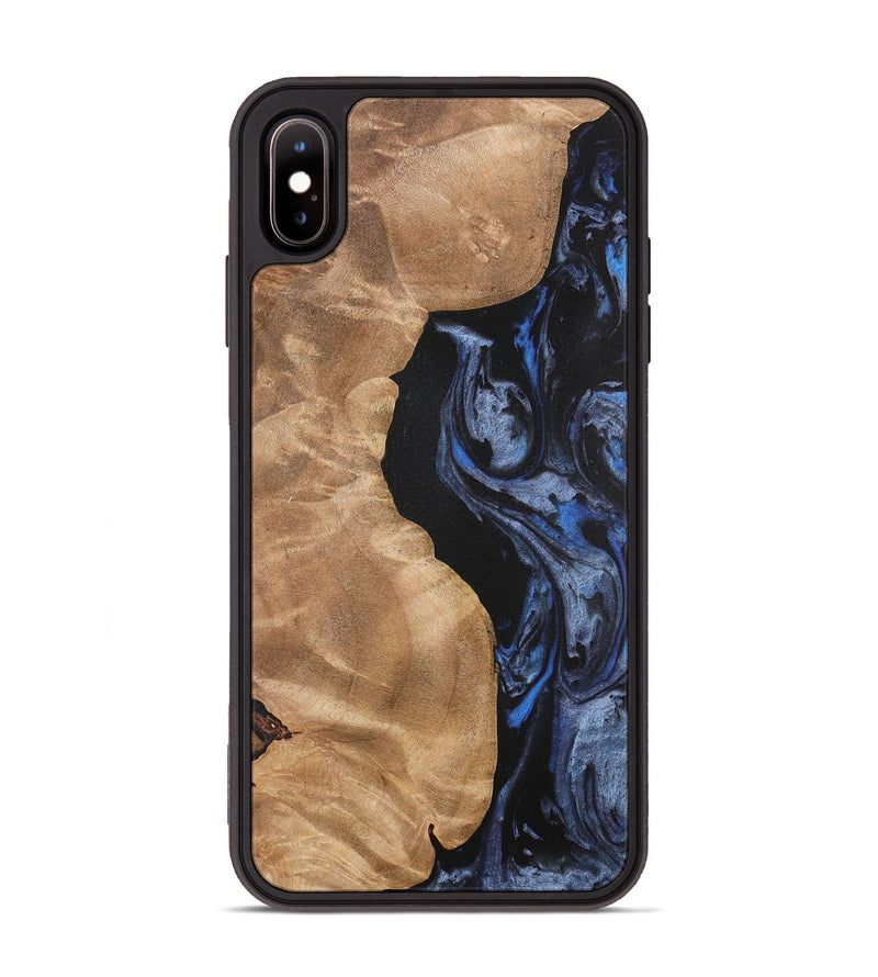 iPhone Xs Max Wood Phone Case - Renelle (Blue, 732976)