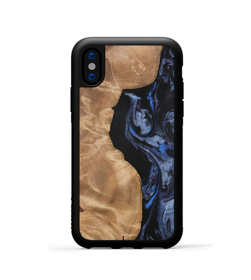 iPhone Xs Wood Phone Case - Renelle (Blue, 732976)