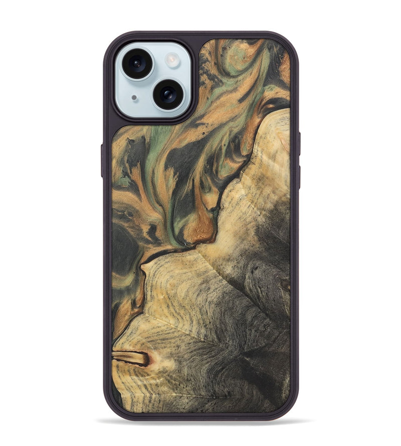 iPhone 15 Plus Wood Phone Case - Oleta (Green, 732978)