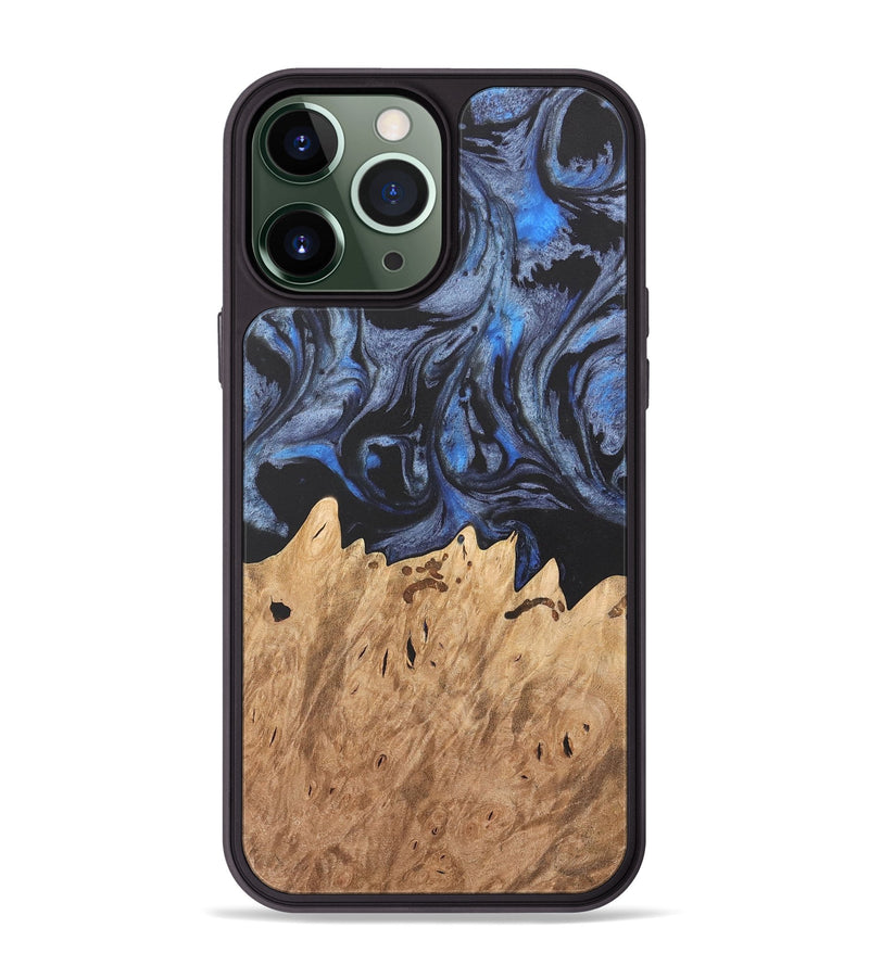 iPhone 13 Pro Max Wood Phone Case - Dasi (Blue, 732980)