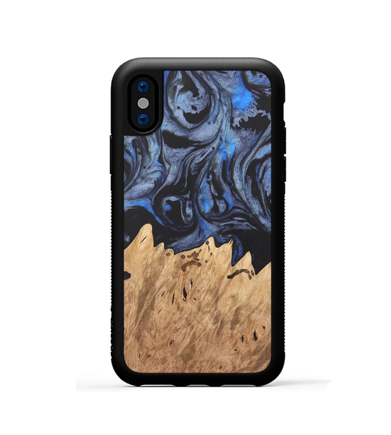 iPhone Xs Wood Phone Case - Dasi (Blue, 732980)