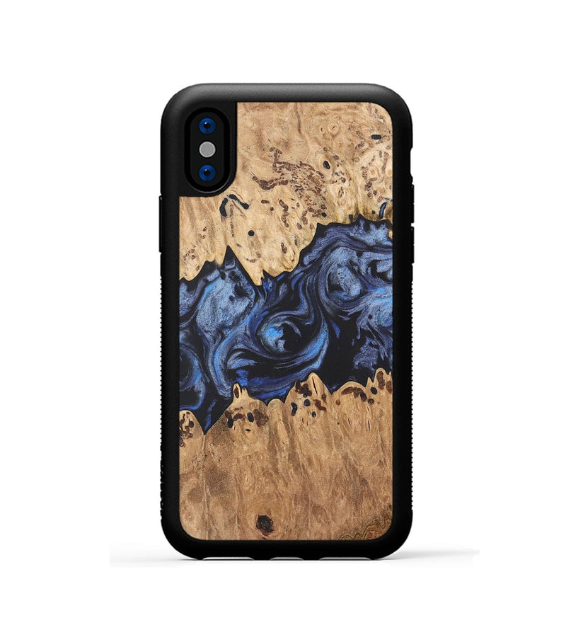 iPhone Xs Wood Phone Case - Thekla (Blue, 732983)