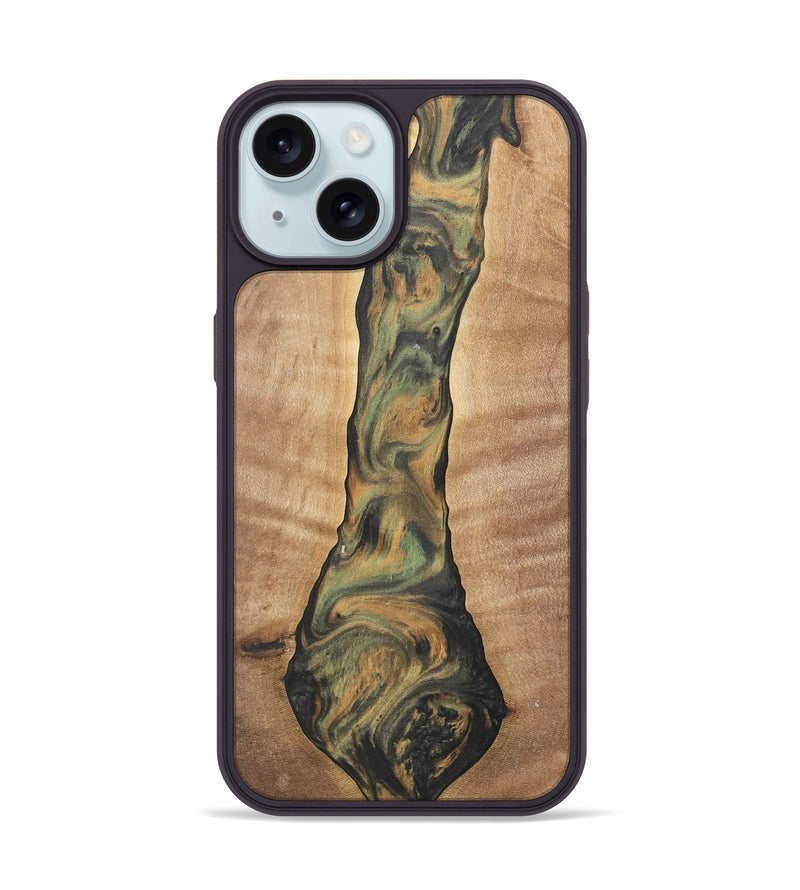 iPhone 15 Wood Phone Case - Barnard (Green, 732984)