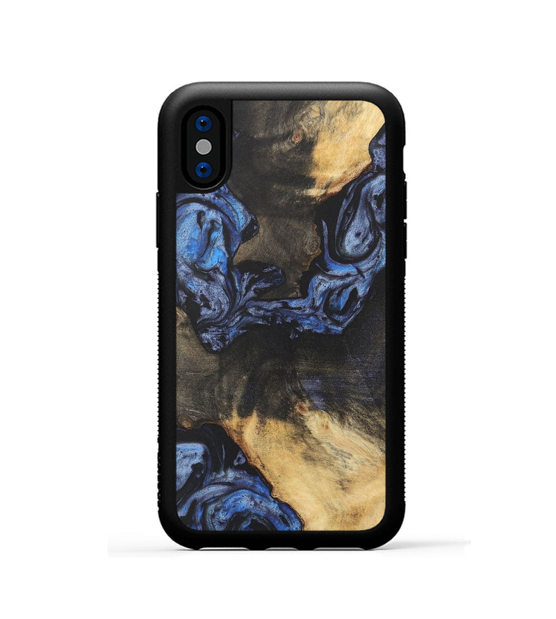 iPhone Xs Wood Phone Case - Adelle (Blue, 732985)