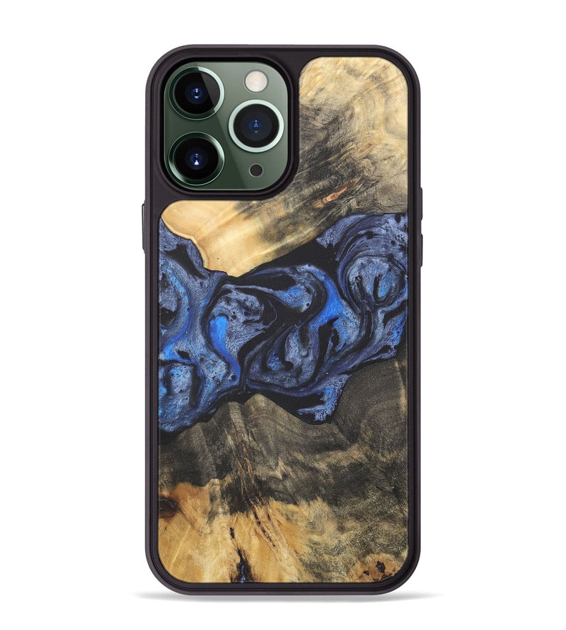 iPhone 13 Pro Max Wood Phone Case - Isaak (Blue, 732989)