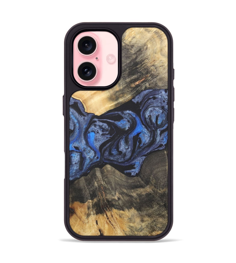 iPhone 16 Wood Phone Case - Isaak (Blue, 732989)