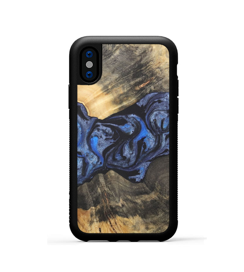 iPhone Xs Wood Phone Case - Isaak (Blue, 732989)