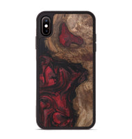 iPhone Xs Max Wood Phone Case - Dida (Red, 733009)