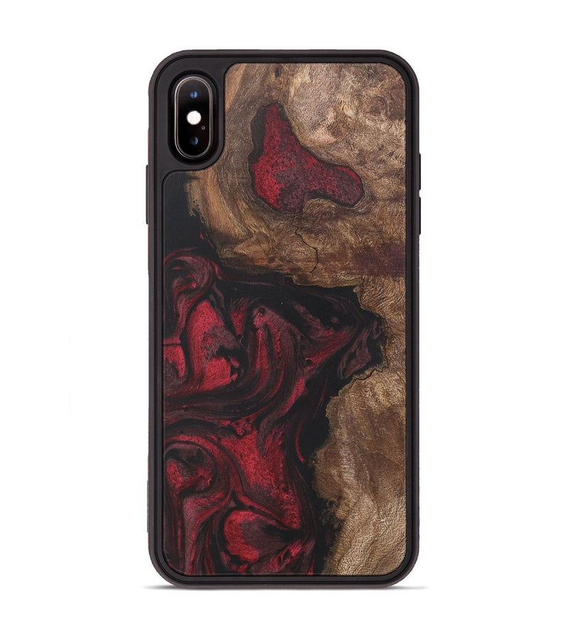 iPhone Xs Max Wood Phone Case - Dida (Red, 733009)