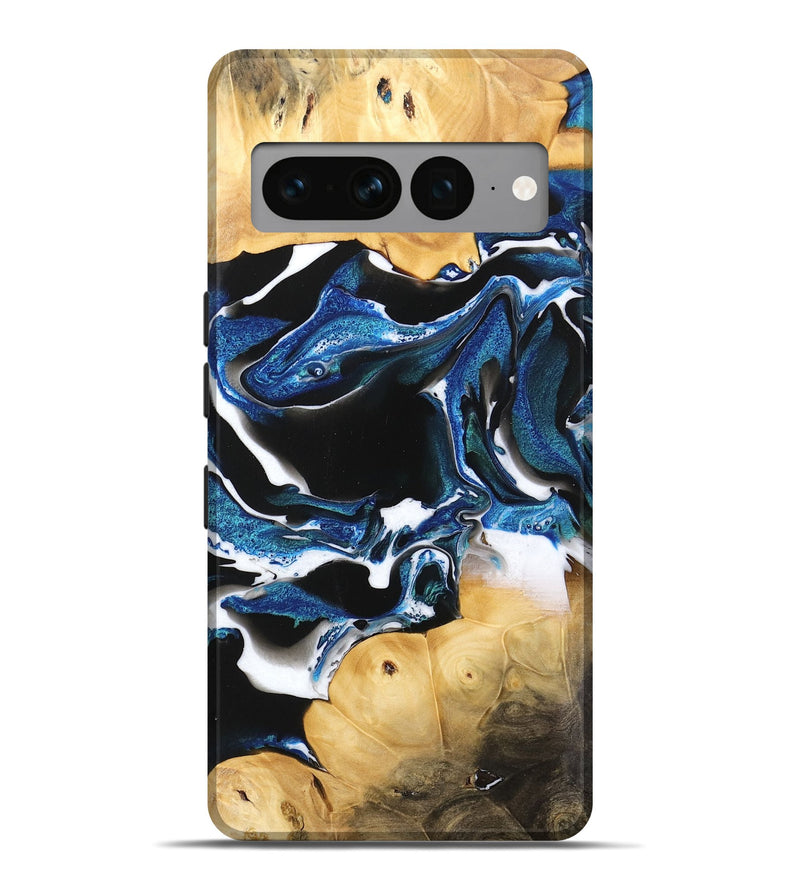 Pixel 7 Pro Wood Live Edge Phone Case - Josey (Blue, 733010)