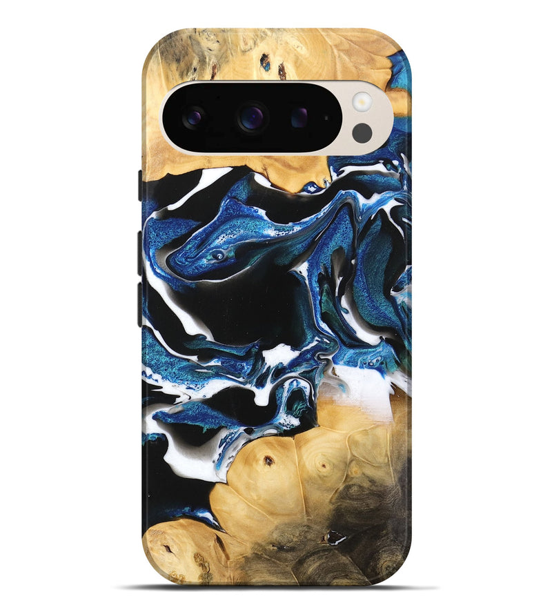 Pixel 9 Pro XL Wood Live Edge Phone Case - Josey (Blue, 733010)