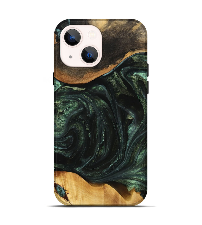 iPhone 14 Wood Live Edge Phone Case - Ofella (Green, 733012)