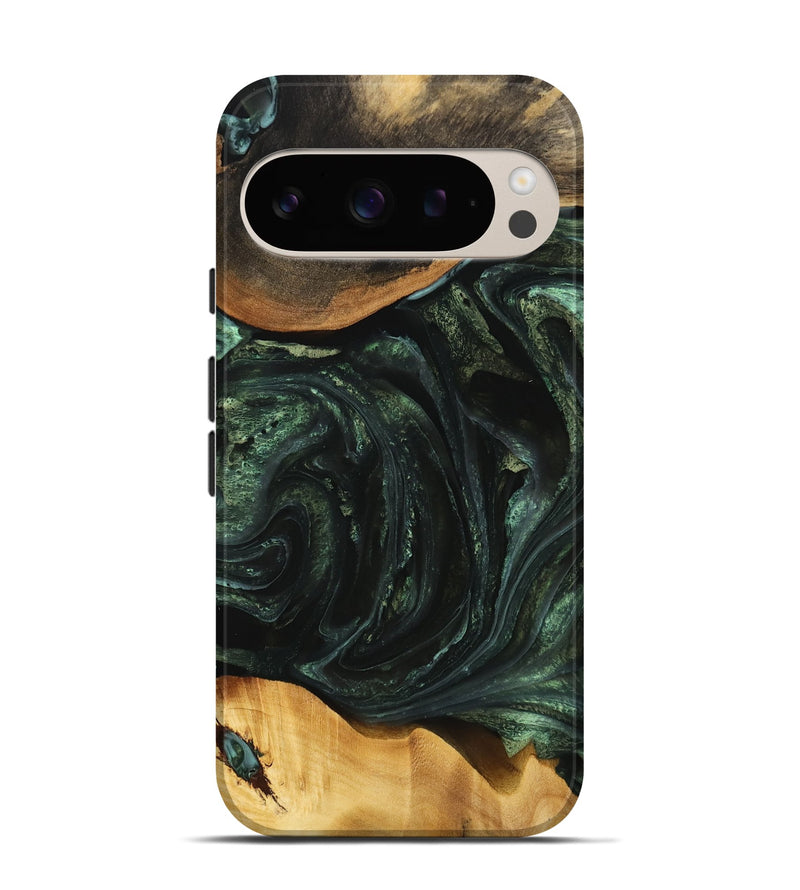 Pixel 9 Wood Live Edge Phone Case - Ofella (Green, 733012)