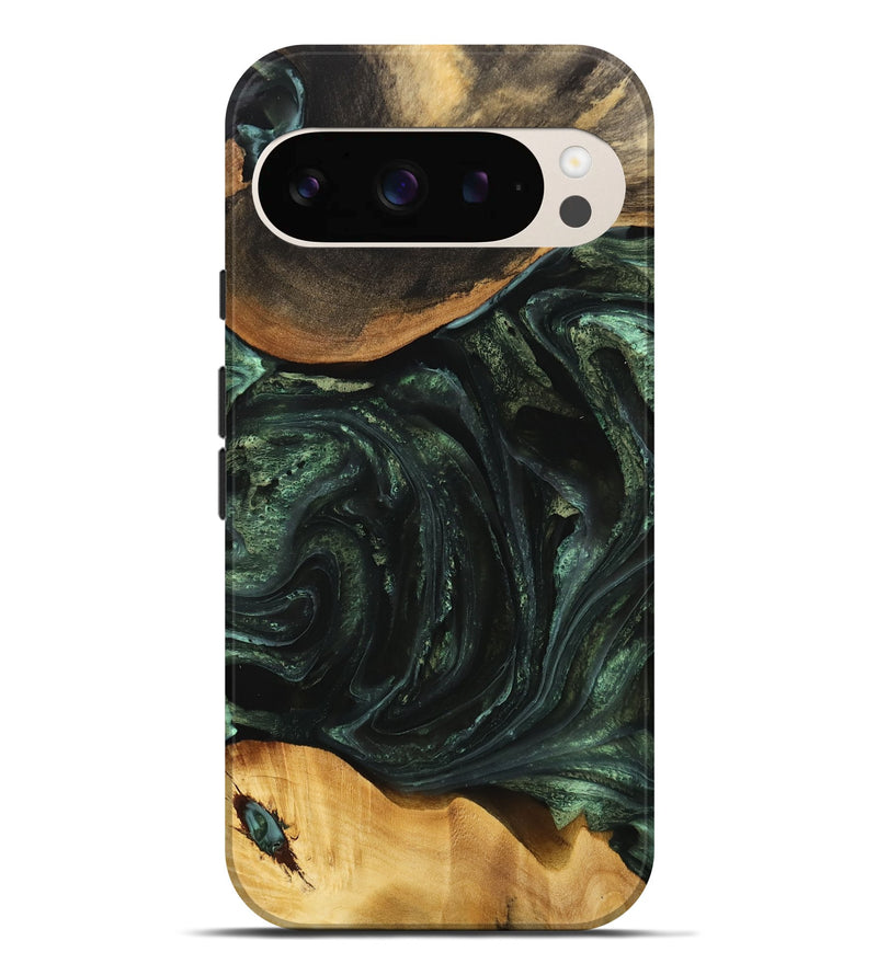 Pixel 9 Pro XL Wood Live Edge Phone Case - Ofella (Green, 733012)