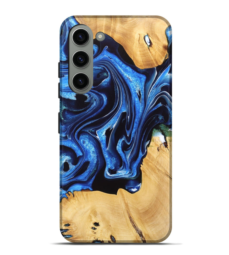 Galaxy S23 Plus Wood Live Edge Phone Case - Ariella (Blue, 733013)