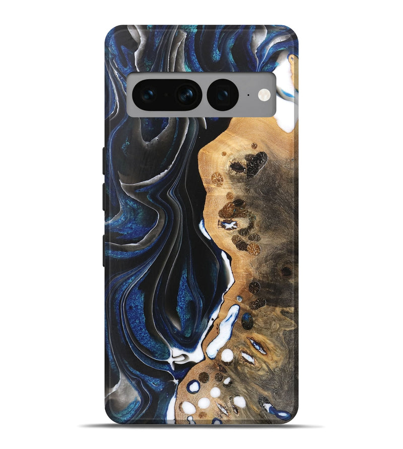 Pixel 7 Pro Wood Live Edge Phone Case - Dennie (Blue, 733016)