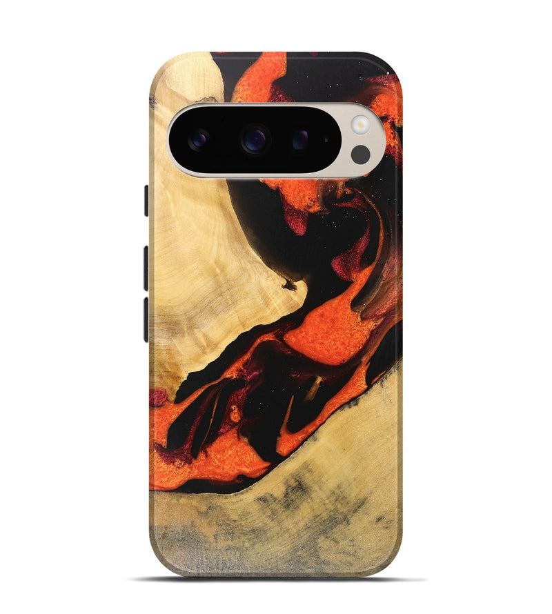 Pixel 9 Wood Live Edge Phone Case - Carline (Red, 733017)