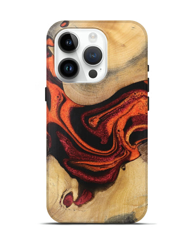 iPhone 15 Pro Wood Live Edge Phone Case - Bevyn (Red, 733019)