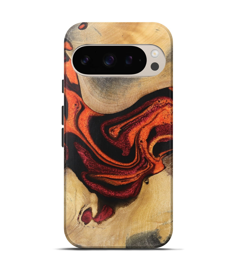 Pixel 9 Wood Live Edge Phone Case - Bevyn (Red, 733019)