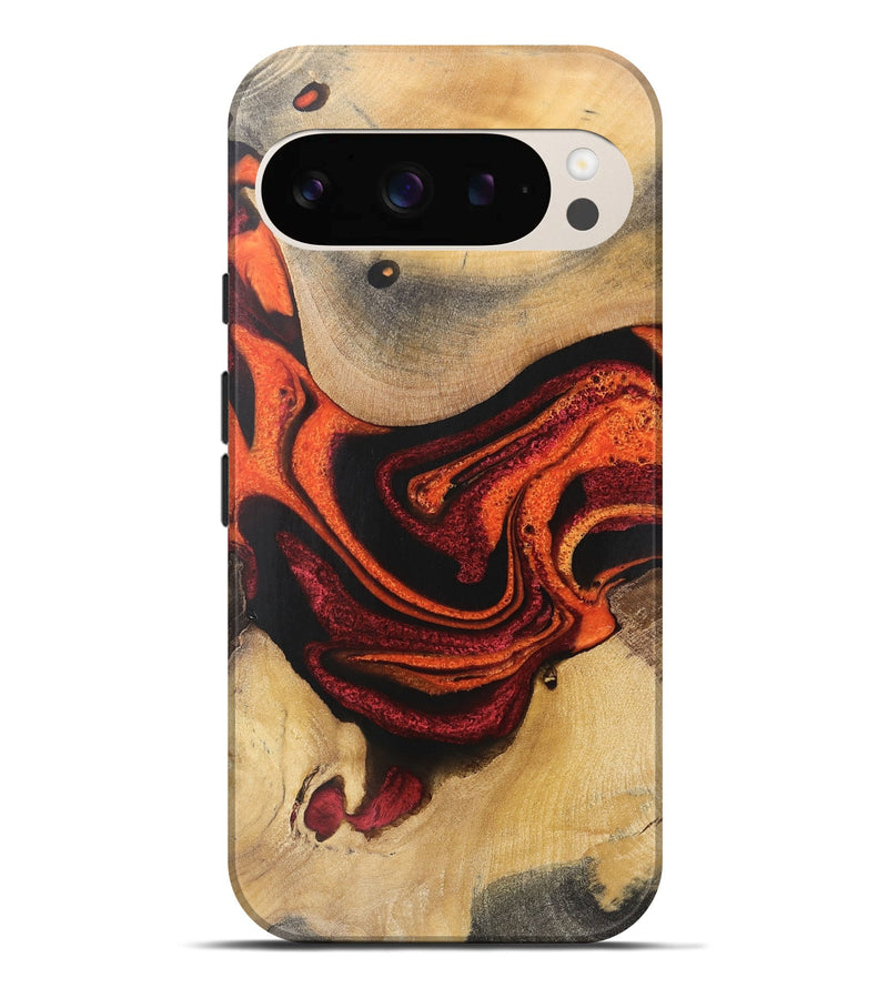 Pixel 9 Pro XL Wood Live Edge Phone Case - Bevyn (Red, 733019)