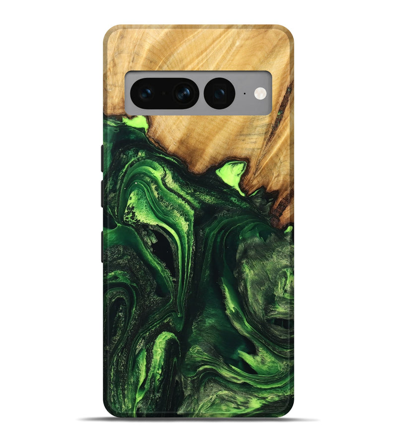 Pixel 7 Pro Wood Live Edge Phone Case - Edith (Green, 733023)