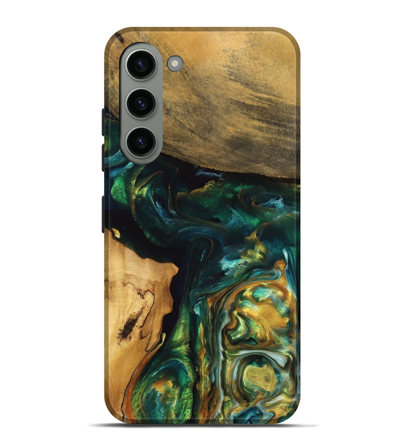 Galaxy S23 Plus Wood Live Edge Phone Case - Nevil (Green, 733024)