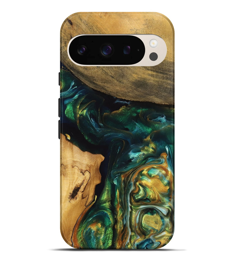 Pixel 9 Pro XL Wood Live Edge Phone Case - Nevil (Green, 733024)