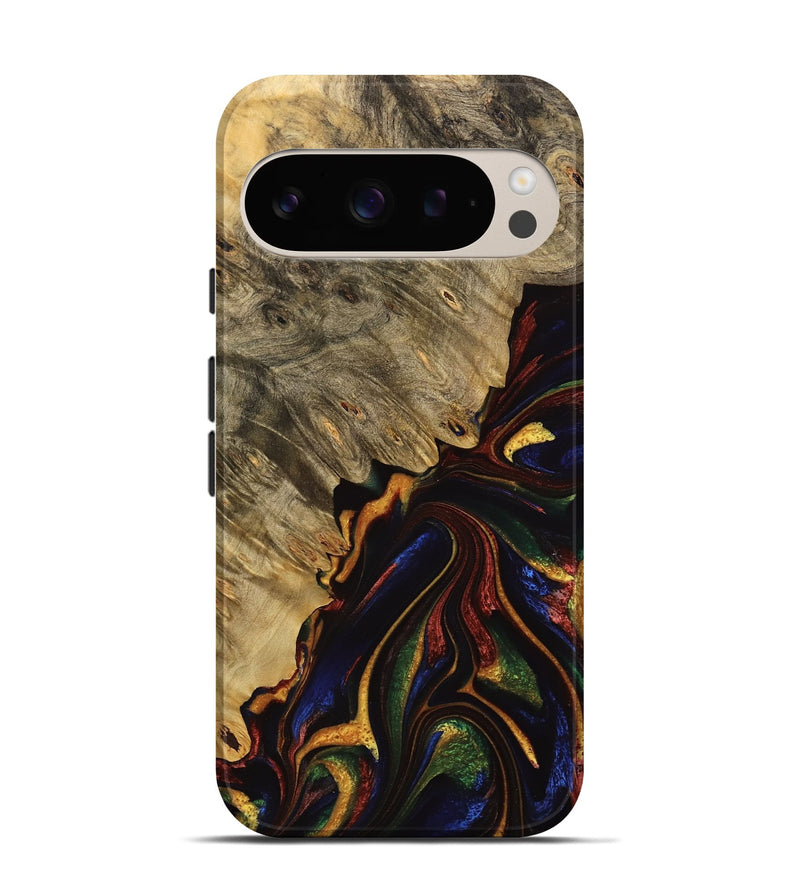 Pixel 9 Wood Live Edge Phone Case - Kenji (Red, 733032)