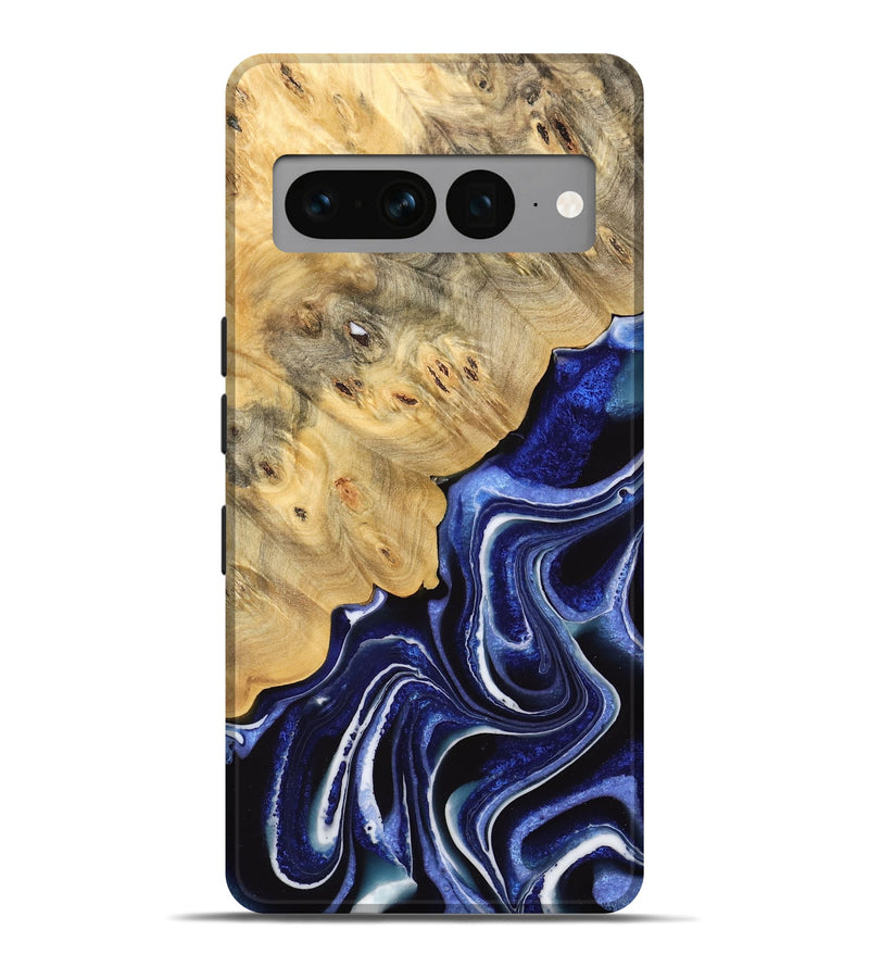 Pixel 7 Pro Wood Live Edge Phone Case - Wylie (Blue, 733036)