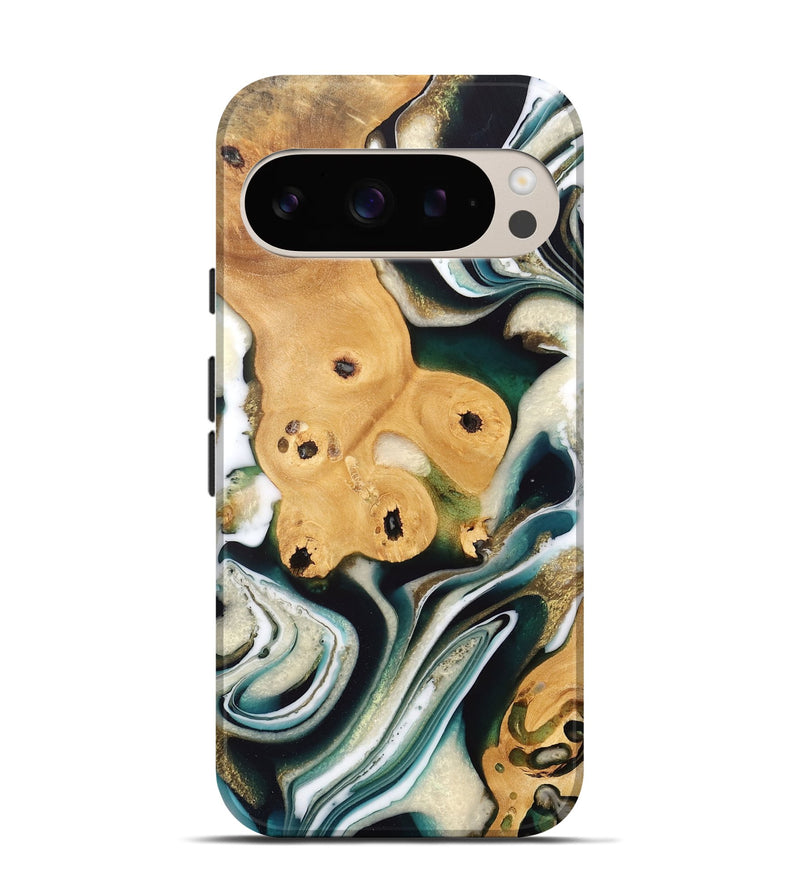 Pixel 9 Pro Wood Live Edge Phone Case - Ardelia (Green, 733038)