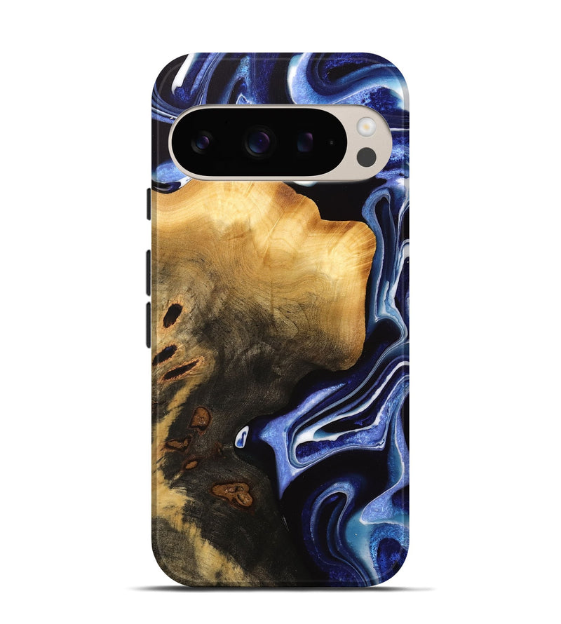 Pixel 9 Wood Live Edge Phone Case - Else (Blue, 733039)