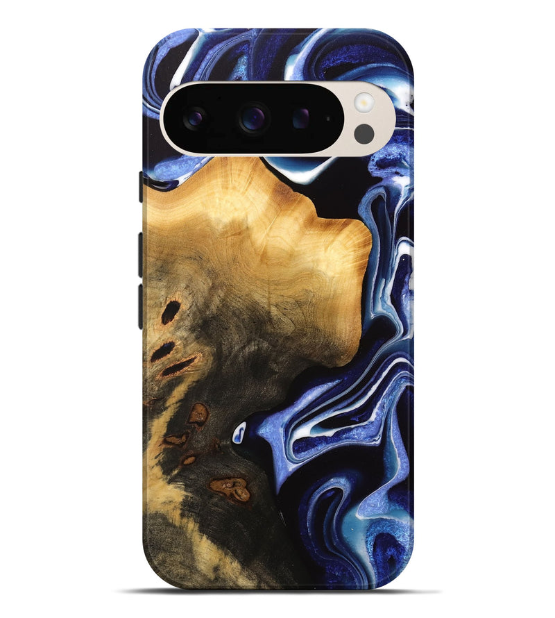 Pixel 9 Pro XL Wood Live Edge Phone Case - Else (Blue, 733039)