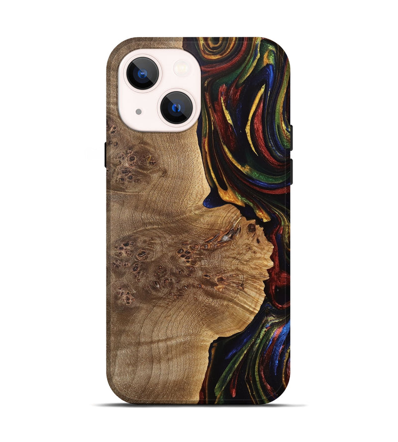 iPhone 14 Wood Live Edge Phone Case - Eyde (Red, 733043)