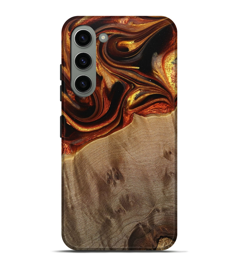 Galaxy S23 Plus Wood Live Edge Phone Case - Dosha (Red, 733046)