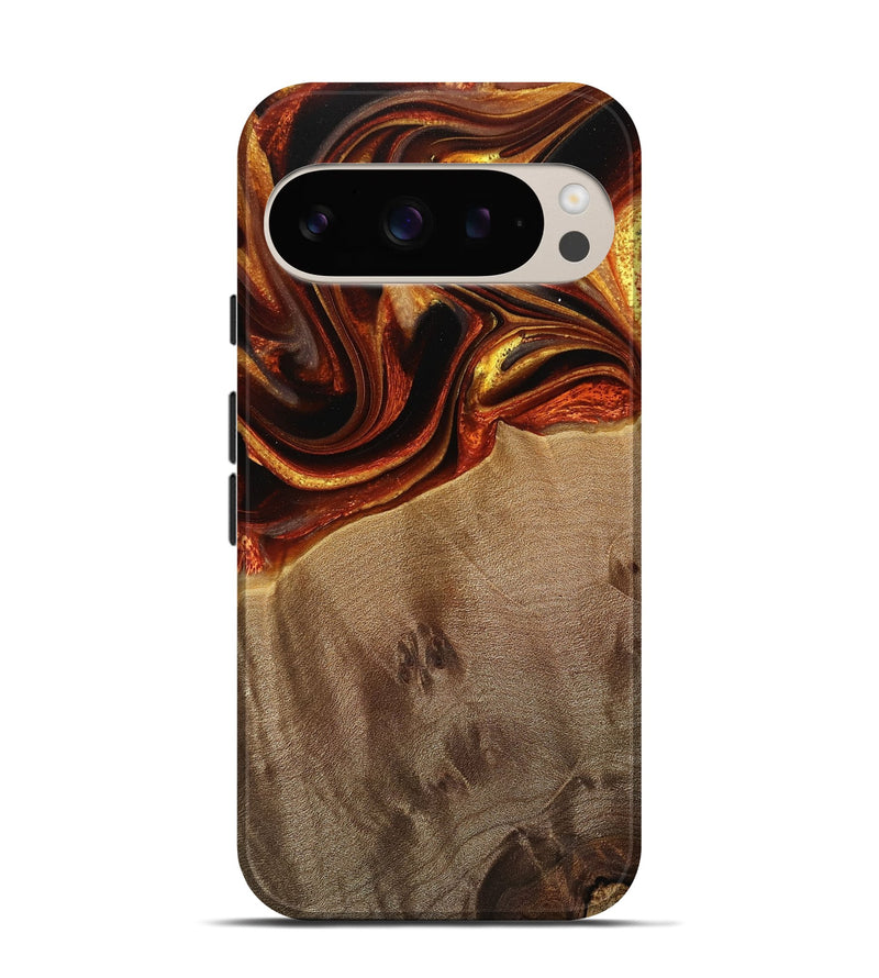 Pixel 9 Wood Live Edge Phone Case - Dosha (Red, 733046)