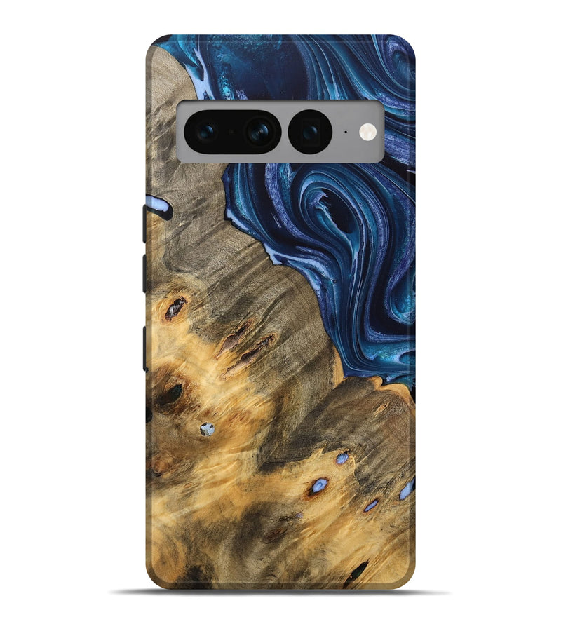 Pixel 7 Pro Wood Live Edge Phone Case - Alese (Blue, 733053)